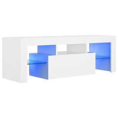 TV galdiņš ar LED lampiņām vidaXL, 120x35x40 cm, balts цена и информация | Тумбы под телевизор | 220.lv