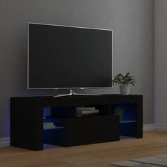 TV galdiņš ar LED lampiņām vidaXL, 120x35x40 cm, melns цена и информация | Тумбы под телевизор | 220.lv