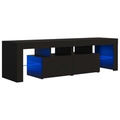 TV galdiņš ar LED lampiņām vidaXL, 140x35x40 cm, melns cena un informācija | TV galdiņi | 220.lv