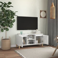 TV skapītis vidaXL, 103.5x35x50 cm, spīdīgi balts цена и информация | Тумбы под телевизор | 220.lv