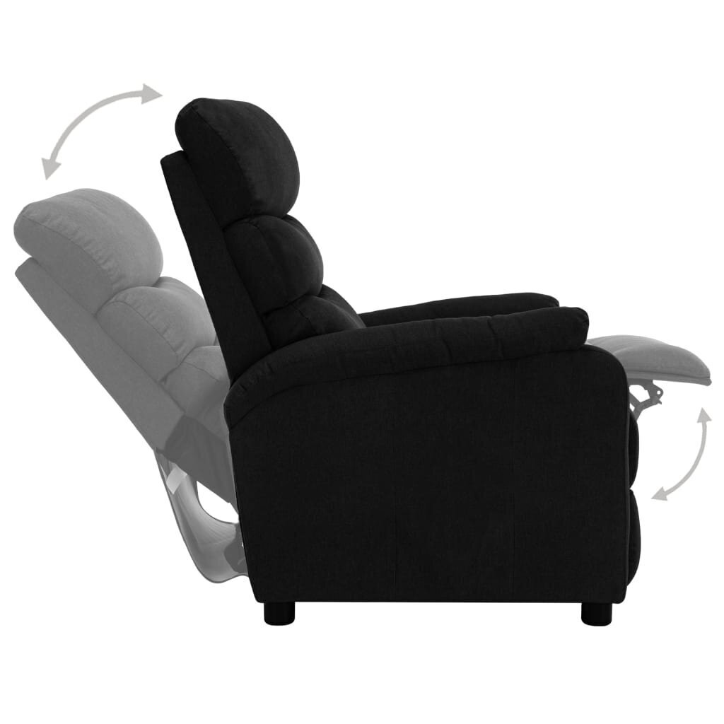 Elektrisks atgāžams atpūtas krēsls vidaXL, melns cena un informācija | Atpūtas krēsli | 220.lv