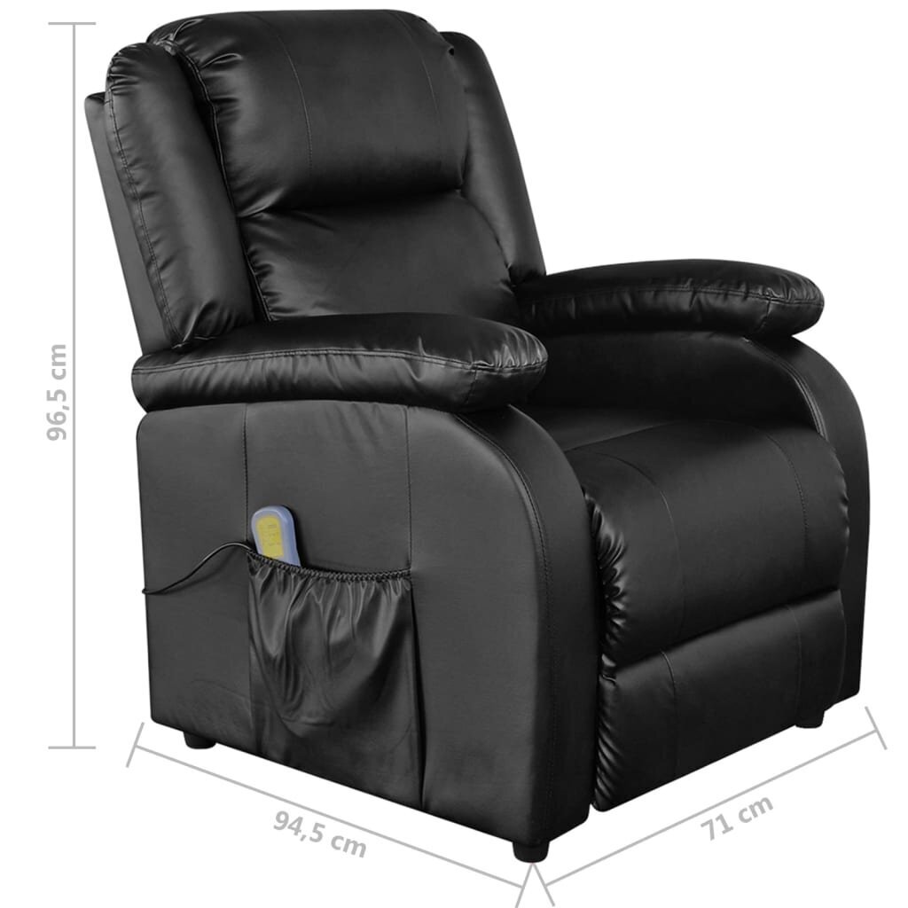 Elektrisks masāžas krēsls vidaXL, melns cena un informācija | Atpūtas krēsli | 220.lv