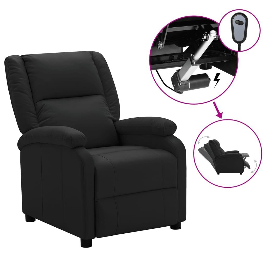 Elektrisks TV atpūtas krēsls vidaXL, melns cena un informācija | Atpūtas krēsli | 220.lv