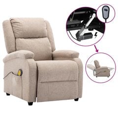Elektrisks atgāžams masāžas krēsls vidaXL, krēmkrāsas цена и информация | Кресла в гостиную | 220.lv