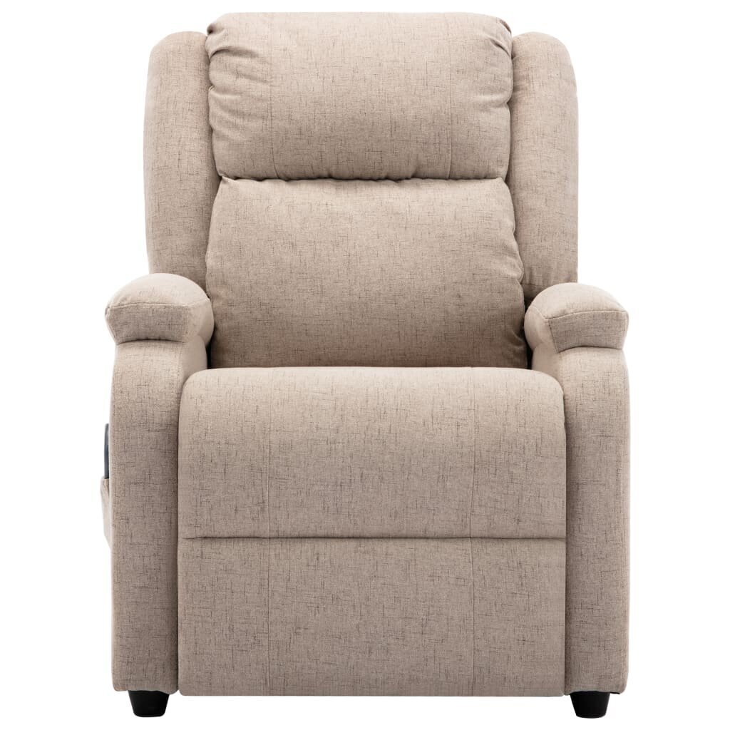 Elektrisks atgāžams masāžas krēsls vidaXL, krēmkrāsas cena un informācija | Atpūtas krēsli | 220.lv