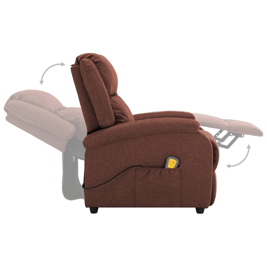 Elektrisks atgāžams masāžas krēsls vidaXL, brūns cena un informācija | Atpūtas krēsli | 220.lv