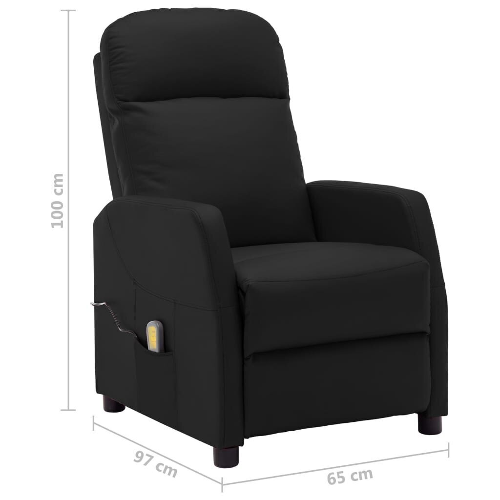 Elektrisks atgāžams masāžas krēsls vidaXL, melns cena un informācija | Atpūtas krēsli | 220.lv