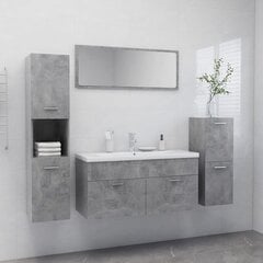 vidaXL vannasistabas mēbeļu komplekts, betona pelēks, skaidu plāksne cena un informācija | Vannas istabas mēbeļu komplekti | 220.lv
