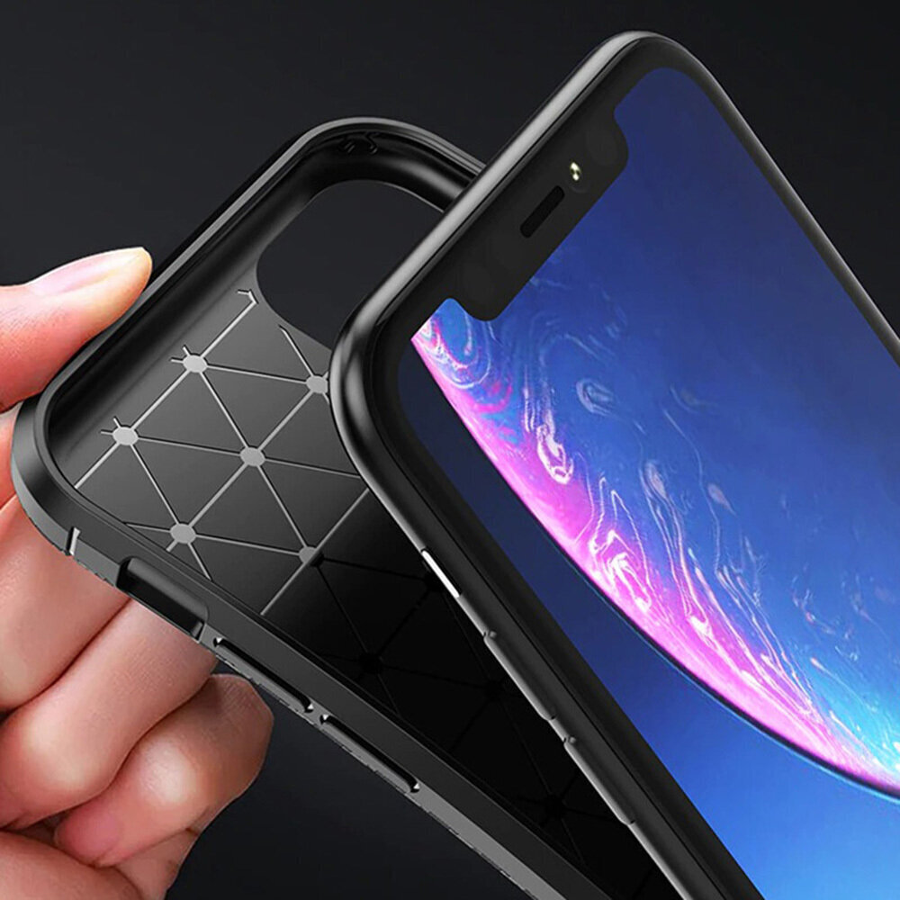 Carbon Elite telefona vāciņš paredzēts Xiaomi 11T / 11T Pro, melns cena un informācija | Telefonu vāciņi, maciņi | 220.lv