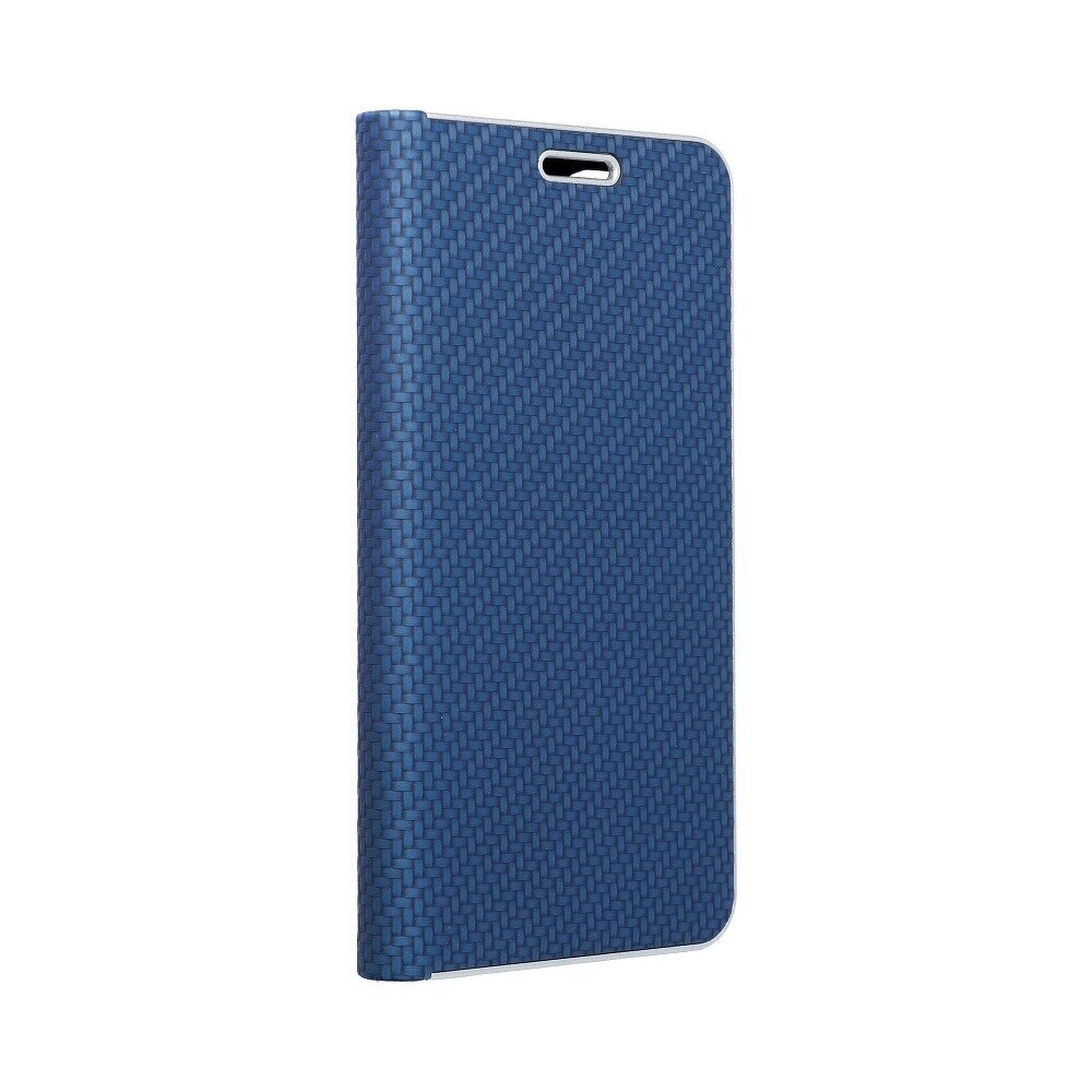 Samsung Galaxy A10 maciņš Luna Book Carbon, zils cena un informācija | Telefonu vāciņi, maciņi | 220.lv