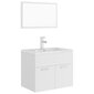 vidaXL vannasistabas mēbeļu komplekts, balts, skaidu plāksne цена и информация | Vannas istabas mēbeļu komplekti | 220.lv