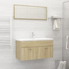 vidaXL vannasistabas mēbeļu komplekts, ozolkoka krāsā, skaidu plāksne cena un informācija | Vannas istabas mēbeļu komplekti | 220.lv
