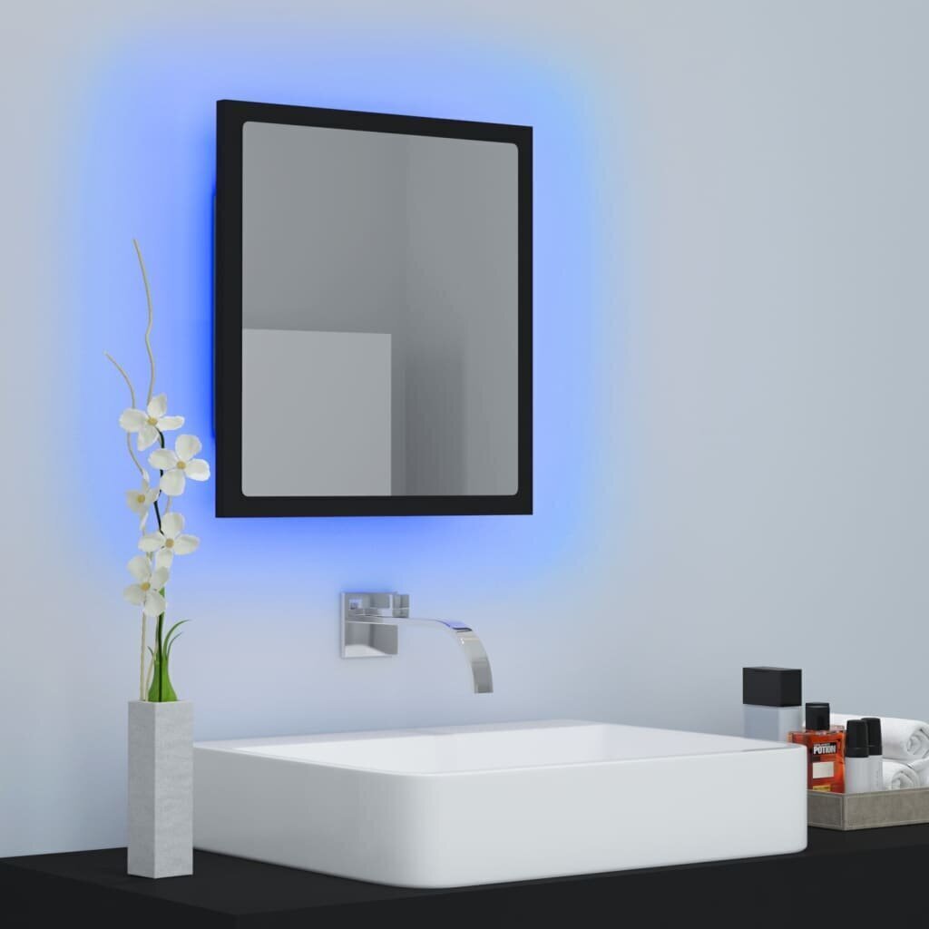 Spogulis vidaXL LED 40, melns cena un informācija | Vannas istabas spoguļi | 220.lv