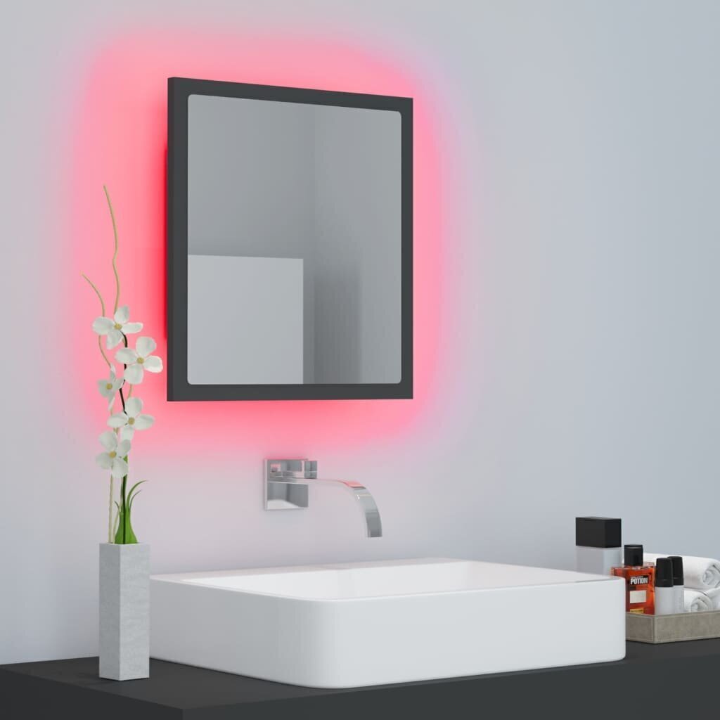 Spogulis vidaXL LED 40, tumši pelēks цена и информация | Vannas istabas spoguļi | 220.lv