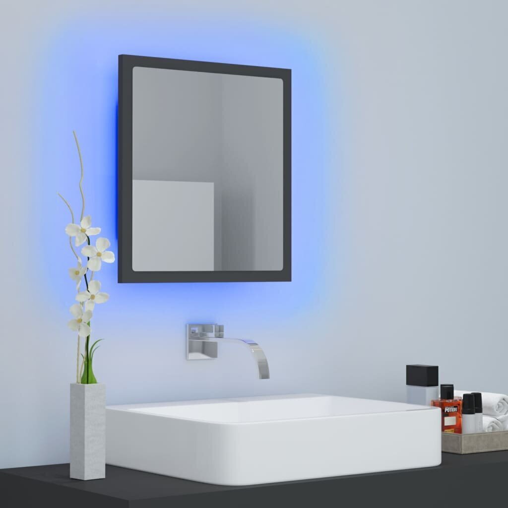 Spogulis vidaXL LED 40, tumši pelēks cena un informācija | Vannas istabas spoguļi | 220.lv