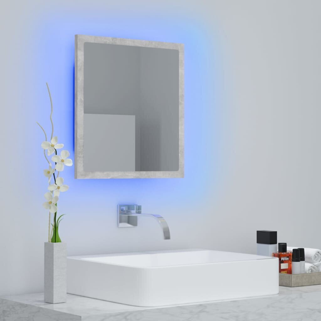 Spogulis vidaXL LED 40, pelēks cena un informācija | Vannas istabas spoguļi | 220.lv
