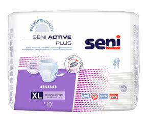 Подгузники-трусики Seni Active Plus, XL размер, 10 шт. цена и информация | Подгузники, прокладки, одноразовые пеленки для взрослых | 220.lv