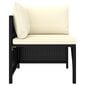 Dārza dīvāna komplekts ar matračiem vidaXL, 4 daļas, melns cena un informācija | Dārza mēbeļu komplekti | 220.lv