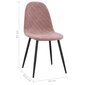 vidaXL virtuves krēsli, 4 gab., rozā samts cena un informācija | Virtuves un ēdamistabas krēsli | 220.lv