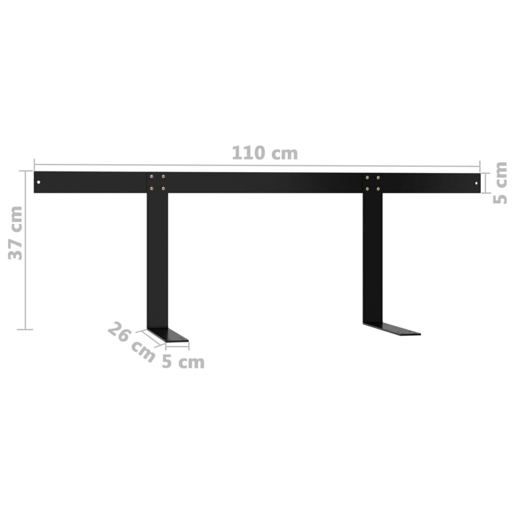 Palešu dīvāna atzveltne vidaXL, 110 cm, melna cena un informācija | Dārza mēbeļu komplekti | 220.lv