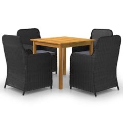 Набор столовой мебели для сада, черный цена и информация | Комплекты уличной мебели | 220.lv