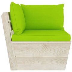 Dārza palešu stūra dīvāns ar matračiem vidaXL cena un informācija | Dārza krēsli | 220.lv
