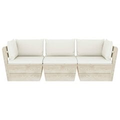 Trīsvietīgs dārza palešu dīvāns ar matračiem vidaXL kaina ir informacija | Dārza krēsli | 220.lv