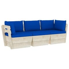 Trīsvietīgs dārza palešu dīvāns ar matračiem vidaXL цена и информация | скамейка со столиком | 220.lv