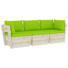 Trīsvietīgs dārza palešu dīvāns ar matračiem vidaXL cena un informācija | Dārza krēsli | 220.lv