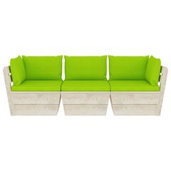 Trīsvietīgs dārza palešu dīvāns ar matračiem vidaXL cena un informācija | Dārza krēsli | 220.lv