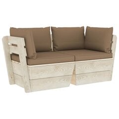 Divvietīgs dārza palešu dīvāns ar matračiem vidaXL cena un informācija | Dārza krēsli | 220.lv