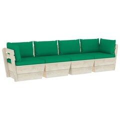 Četrvietīgs dārza palešu dīvāns ar matračiem vidaXL kaina ir informacija | Dārza krēsli | 220.lv