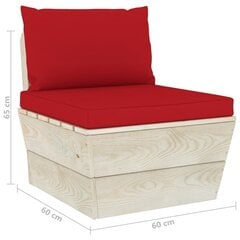Četrvietīgs dārza palešu dīvāns ar matračiem vidaXL kaina ir informacija | Dārza krēsli | 220.lv