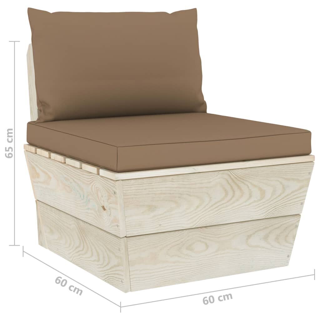 Četrvietīgs dārza palešu dīvāns ar matračiem vidaXL цена и информация | Dārza krēsli | 220.lv