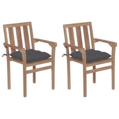 Dārza krēsli vidaXL, 2 gab., antracītpelēki matrači cena un informācija | Dārza krēsli | 220.lv