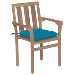 Dārza krēsli vidaXL, 2 gab., gaiši zili matrači cena un informācija | Dārza krēsli | 220.lv