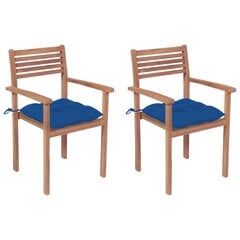 Dārza krēsli vidaXL, 2 gab., zili matrači cena un informācija | Dārza krēsli | 220.lv