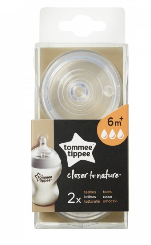 Tommee Tippee knupis, ātrs Easi-Vent, 2gb. цена и информация | Bērnu pudelītes un to aksesuāri | 220.lv