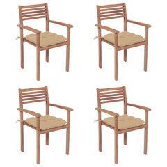 Dārza krēsli vidaXL, bēši matrači, 4 gab. cena un informācija | Dārza krēsli | 220.lv