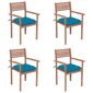 Dārza krēsli vidaXL, gaiši zili matrači, 4 gab. cena un informācija | Dārza krēsli | 220.lv
