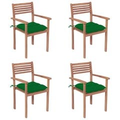 Dārza krēsli vidaXL, zaļi matrači, 4 gab. cena un informācija | Dārza krēsli | 220.lv