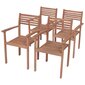 Dārza krēsli vidaXL, vīnsarkani matrači, 4 gab. cena un informācija | Dārza krēsli | 220.lv