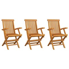 Dārza krēsli vidaXL, antracītpelēki matrači, 3 gab. cena un informācija | Dārza krēsli | 220.lv