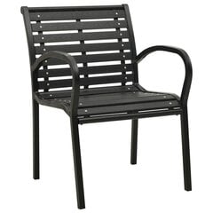 Dārza krēsli vidaXL, 2 gab., melni цена и информация | скамейка со столиком | 220.lv