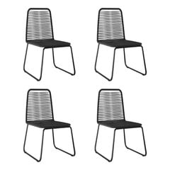 Садовые стулья, 4 шт., черные цена и информация | скамейка со столиком | 220.lv