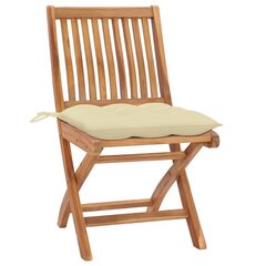 Dārza krēsli vidaXL, 2 gab., krēmbalti matrači cena un informācija | Dārza krēsli | 220.lv