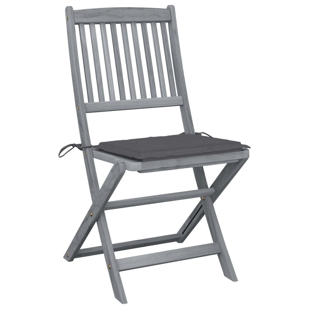 Saliekami āra krēsli ar matračiem vidaXL, 4 gab. cena un informācija | Dārza krēsli | 220.lv