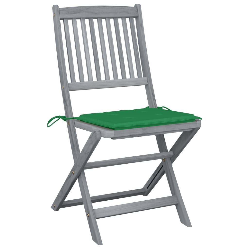 Saliekami āra krēsli ar matračiem vidaXL, 4 gab. цена и информация | Dārza krēsli | 220.lv