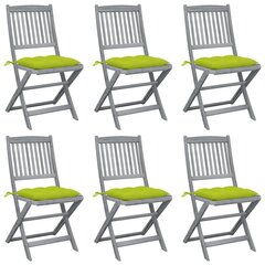 Saliekami āra krēsli ar matračiem vidaXL, 6 gab. cena un informācija | Dārza krēsli | 220.lv