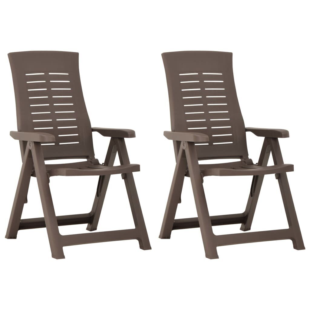 Atgāžami dārza krēsli vidaXL, 2 gab., brūni цена и информация | Dārza krēsli | 220.lv